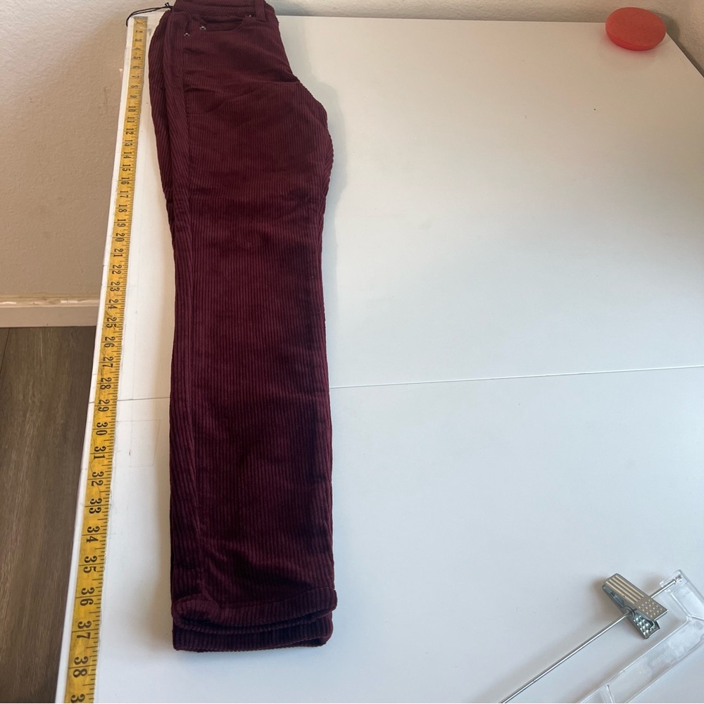 OAT New York Womens Corduroy Stretch Pants Wine Red Size 24 NWT - Picture 5 of 10